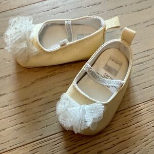 Carter's Cream Baby Shoes with Tulle Bow